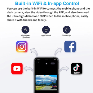 3 inch Car <span class=keywords><strong>DVR</strong></span> 2K Car recorders <span class=keywords><strong>Wifi</strong></span> GPS Dash Cam kép ghi lại video đăng ký Dash Camera <span class=keywords><strong>DVR</strong></span> Night Vision video recorders - Product Image 2