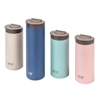 Couverture de gobelet réutilisable écologique à couvercle rabattable, gobelet isotherme en acier inoxydable pour l'école et la salle de sport
