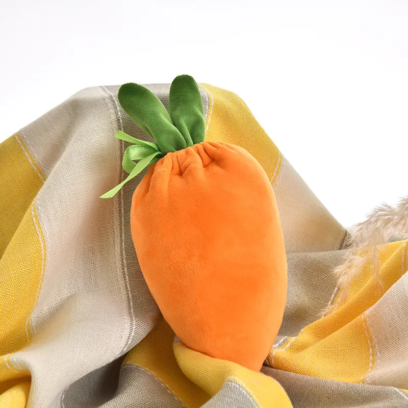 Easter Carrot Velvet Treat Gift Bags Soft Party Favor Bags for School Holidays Birthday Festive Bunny Number-Shaped Packaging