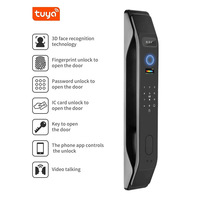 Cerradura Inteligente con Intercomunicador Tuya Modelo K9, Reconocimiento Facial, Desbloqueo por Huella Dactilar, Entrada Remota con Contraseña, Nueve Idiomas