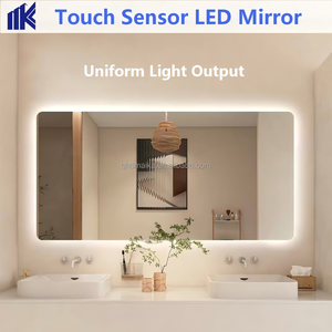 Miroir de salle de bain intelligent 1500 mm x 800 mm pour hôtels modernes avec éclairage LED à capteur tactile et fonction anti-buée - Product Image 1