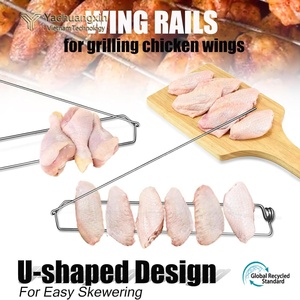 Stainless Steel BBQ Skewers For Chicken Wings <b>Grill</b> Accessories <b>Outdoor</b> Cooking Tools - Product Image 3