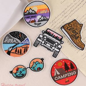 8 + カスタマイズされた高品質キャンプ刺繍デザインヒートパッチ刺繍刺繍アイアンオンパッチカーシューズ刺繍アイアンオンパッチ - Product Image 1