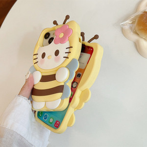 <span class=keywords><strong>Funda</strong></span> de Silicona 3D con Diseño de Abeja para <span class=keywords><strong>iPhone</strong></span> <span class=keywords><strong>11</strong></span> 12 13 14 15 16 17 Pro Max, Carcasa Trasera de Goma Suave Antigolpes con Flores - Product Image 3