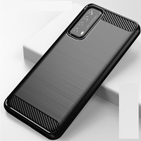 Coque de protection antichoc en Fiber de carbone pour Huawei, étui souple TPU brossé pour Y7A, P Smart 2021