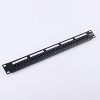 RJ45 1U Rack Mount OEM/ODM 24 Port CAT6 UTP Steel Patch Panel 19 Inci Kabinet Jaringan Gigabit Network Switch Serat Optik