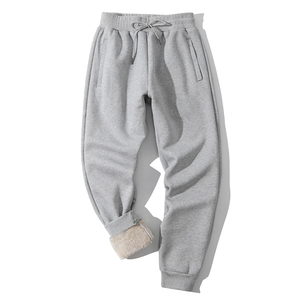 Pantalons de survêtement décontractés pour hommes avec logo personnalisé, taille élastique, doublure en polaire, taille moyenne à grande, joggers de sport, hip hop, longs, en laine peignée - Product Image 1
