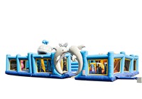 Ciudad de Diversión Inflable Comercial Gigante con Temática de Seaworld, Castillo Inflable Grande de PVC para Niños, Alquiler para Eventos
