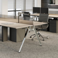 2024 dernier bureau en bois modulaire 2 4 6 8 places Coworking poste de travail meubles avec espace ouvert extensible pour le personnel