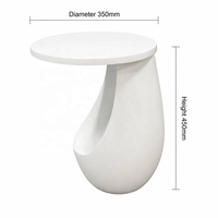 Table d'appoint en fibre de verre design, table basse ronde moderne et minimaliste, table d'angle élégante de style crème pour la maison