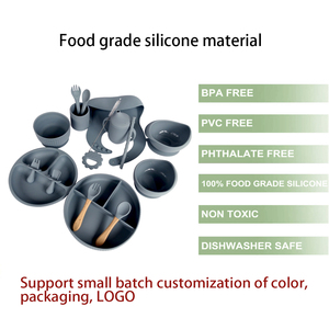 13 pcs Alimentazione Del Bambino Del Silicone Ciotola Piatto Set Da Tavola Per <span class=keywords><strong>Bambini</strong></span> Impermeabili Cucchiaio di Bambino Bavaglini di Aspirazione Ciotola <span class=keywords><strong>Piatti</strong></span> Per <span class=keywords><strong>Bambini</strong></span> - Product Image 3
