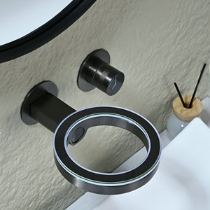 Treo tường Vanity lưu vực vòi nước nhà máy giấu Brass phòng tắm chậu vòi lõm với hiển thị kỹ thuật số - Product Image 3