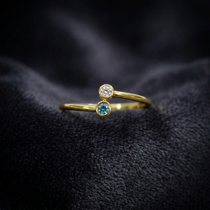 Customizable 925 Silver Plated Minimal Natural London Blue Topaz Cubic Zirconia <b>Ring</b> Ready Ship Wedding Engagement Gift Party - Product Image 2