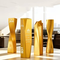 Trofeos Creativos Irregulares de Oro, Plata y Bronce 2026, Diseño Personalizado de Alta Gama, Trofeo de Resina Bañado en Oro