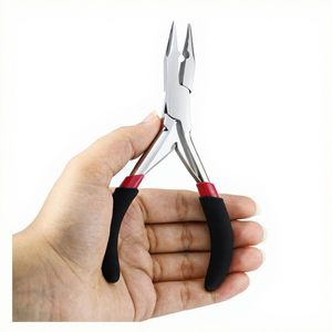 Alicates de prensado de extensión de cabello de acero inoxidable de precisión profesional abridor de cuentas más cerca para Micro anillos/Cuentas diseño ergonómico - Product Image 1