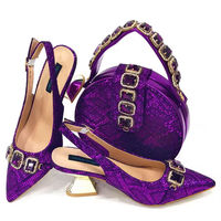 Ensemble de chaussures et sac à main à carreaux pour femmes, bout rond, talon bas, chaussures assorties tendance pour les soirées et les occasions spéciales