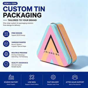 Caja de <span class=keywords><strong>lata</strong></span> de caramelo triangular pequeña Irregular para niños con bisagras <span class=keywords><strong>Mini</strong></span> caja de <span class=keywords><strong>lata</strong></span> portátil Embalaje Impresión personalizada Metal - Product Image 1