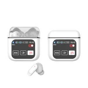 2024 Top Fashion Smart LCD touch screen headphone type-C charging earbuds ANC ENC Noise Cancelling earphone