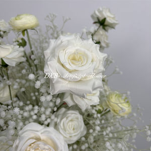 Boules de fleurs artificielles en soie DKB, roses et gypsophile, centres de table pour mariage, décoration de table de fête, réalistes, modernes, grandes et petites, pour mariage - Product Image 5