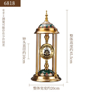 European Retro <b>Metal</b> Table <b>Clock</b> Pendulum Silent Home Dcor Living Room Ornament Circular Design Luxury Decoration - Product Image 4