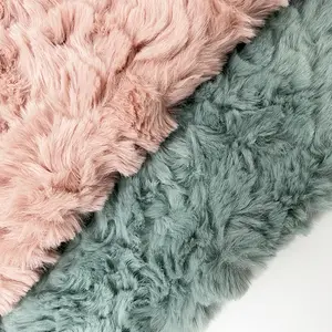 Soft Customized Brush 100% Polyester Fabric PV Rabbit Faux Fur Fabric Embossed Rabbit Faux Fur For Garment\Home Textile\Blanket