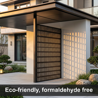 Grand panneau décoratif extérieur en aluminium découpé au laser style Art Déco, motif géométrique, noir, pour jardin, écran de séparation, clôture de protection
