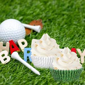 Moule à cupcakes en papier vert et blanc de 11 cm x 6 cm, forme de balle de <span class=keywords><strong>golf</strong></span>, pour muffins, gâteaux, contenants pour fêtes sportives, bricolage, fournitures artisanales - Product Image 5