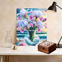 Peinture sur toile en relief personnalisée avec perles et diamants, peinture DIY avec cadre pour débutants, vente en gros
