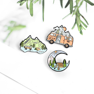 Pins de Esmalte Personalizados de Viajes y Vida, con Diseños de Avión, Paisaje y Aire Libre, Insignias Metálicas de Dibujos Animados Bonitos para Regalo a Niños y Amigos - Product Image 3