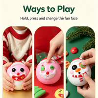 Jouet Squishy de Noël à Visages Changeants en TPR pour Soulager le Stress, Fidget pour Enfants 14+, Cadeau de Noël pour Chaussette de Noël