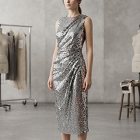 Tissu brocart à paillettes en écailles de poisson de 5 mm, 100% polyester, robes de mariée, robes de soirée formelles, broderie tridimensionnelle pour femmes