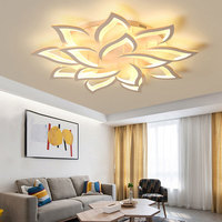 Lampe de plafond de style européen avec motif de fleur de lys, design créatif en acrylique, moderne, minimaliste, élégante pour hôtel, chambre à coucher, salon