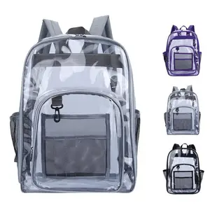 กระเป๋าเป้สะพายหลังสำหรับเดินทาง,กระเป๋านักเรียนใสกระเป๋านักเรียนกันน้ำได้กระเป๋าเป้ Pvc ใสสำหรับไปโรงเรียน