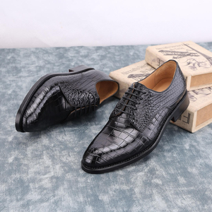 Zapatos Oxford de Piel de Cocodrilo para Hombre – Zapatos de Vestir Clásicos de Diseñador, Zapatos Formales de Negocios con Cordones y Punta en Pico - Product Image 4