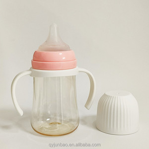 Biberón de PPSU de Cuello Ancho de 240 ml Personalizado de Fábrica, Biberón de PPSU Libre de BPA con Asa para Alimentación de Bebés - Product Image 4