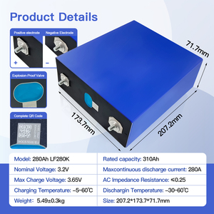 Abd ab stok prizmatik 3.2V Lifepo4 hücre 280Ah lityum iyon batarya 48V güneş enerjisi depolama 314Ah 320Ah 320Ah Akku ab/abd için - Product Image 5