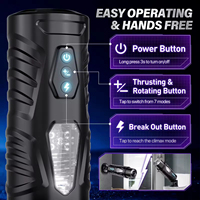 Masturbador de Bolsillo para Hombres, Máquina Sexual con Movimiento de Empuje y Rotación Automática, Dispositivos de Masturbación Masculina con Base de Succión