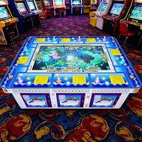 S.Q.F SQF-T6 Machine de jeu de pêche 5 joueurs, borne d'arcade de table, écran LCD haute définition, thème marin, à monnayeur