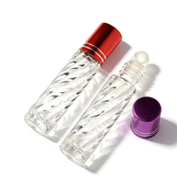 Vente en gros de flacons à bille en verre rectangulaires écologiques de 4 ml, transparents, avec bouchon à vis, pour parfum, huile essentielle, emballage de parfum, impression sérigraphique