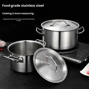 Thiết kế mới Chất lượng cao thép không gỉ đôi-tai canh nồi; bền gỉ-bằng chứng đồ nấu nướng bằng thép không gỉ canh nồi. - Product Image 2