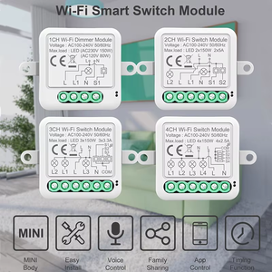 LEDEAST SB01-SW Tuya Zigbee Smart <strong>Relay</strong> <strong>Module</strong> 1-4 Channels 10A Dry Contact Switch With Mounting Clip - Product Image 2