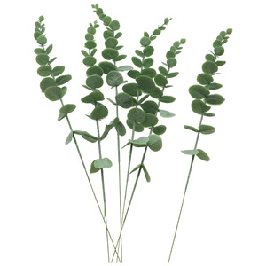 Qingyu Chronicle - Hojas Artificiales de Eucalipto, Ramas Individuales Verdes, Goma Suave, Decoración para el Hogar, Accesorios para Bodas - Product Image 5