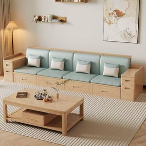 Sofá de Madera de Fresno, Estilo Moderno Minimalista con Almacenamiento, Muebles para Sala de Estar - Product Image 3