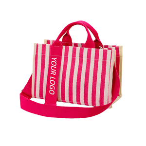 Bolsa de Mano Personalizable Pack World para <span class=keywords><strong>Mujer</strong></span>, Tamaño Mediano, a Rayas, con Cierre de <span class=keywords><strong>Cremallera</strong></span>, Asa, Moderna, Reutilizable para Compras - Product Image 1