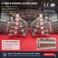 Cage à poules de ferme, 4 niveaux, 5 portes, cages pour volailles, cages pour animaux, poulaillers