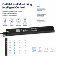 PDU intelligent pour rack de surveillance, contrôle individuel des prises à distance, prise IEC, unité de distribution d'alimentation intelligente pour armoire de serveur
