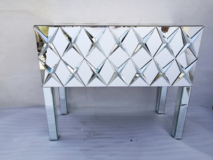 Living Room Furniture Silver Glass Beveled Edges Tall <strong>Console</strong> <strong>Table</strong> with <strong>Slim</strong> Legs - Product Image 2