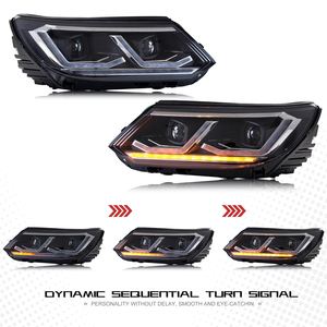 Phare LED TT-ABC Factory pour Volkswagen <span class=keywords><strong>Tiguan</strong></span> 2012-2017, séquence d'animation de démarrage, accessoire de signalisation, ensemble de phares - Product Image 3