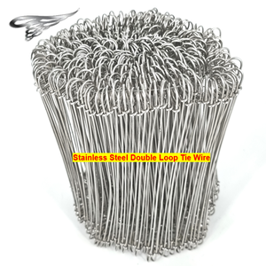 Attaches pour barres d'armature en acier inoxydable de 6 pouces, calibre 16 |   1000 pièces de boucles doubles pour clôtures en béton, projets extérieurs - Product Image 1
