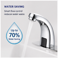 Robinet de lavabo intelligent à capteur automatique sans contact en alliage de zinc, eau froide uniquement, vente en gros